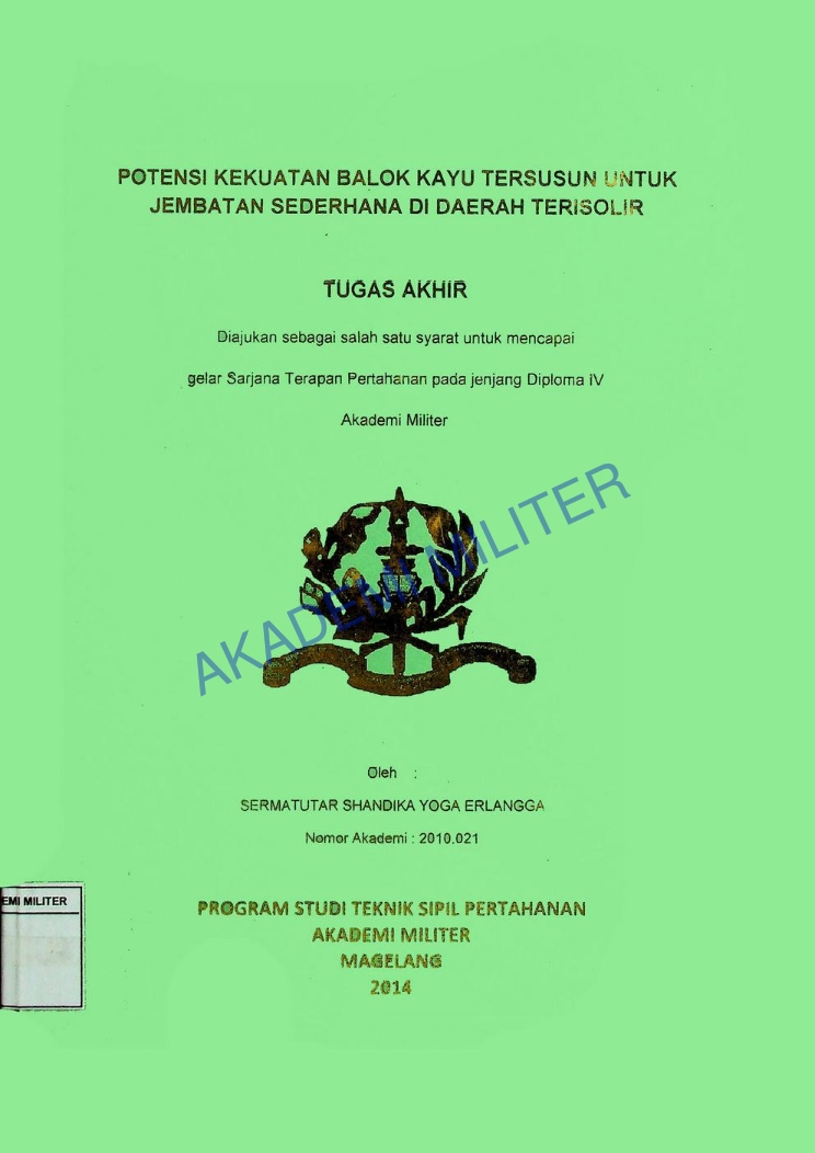 POTENSI KEKUATAN BALOK KAYU TERSUSUN UNTUK JEMBATAN SEDERHANA DIDAERAH TERISOLIR